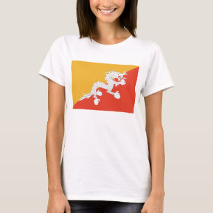 Drapeau du Bhoutan x Carte T-shirt