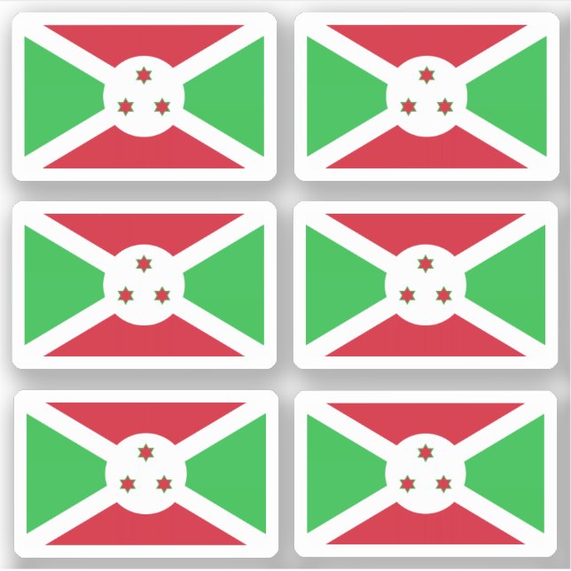 Drapeau du Burundi - une collection Autocollant (Devant)