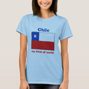Drapeau du Chili + Carte + T-shirt des textes