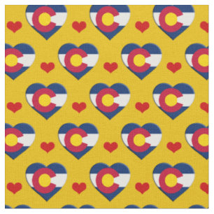 Drapeau du Colorado, Coeur rouge, Tissu de mode OR