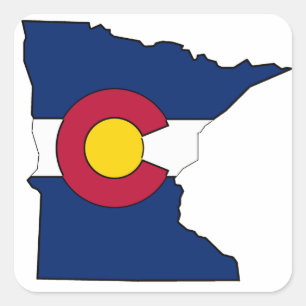 Drapeau du Colorado Minnesota contour autocollants