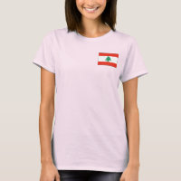 Drapeau du Liban et carte t-shirt