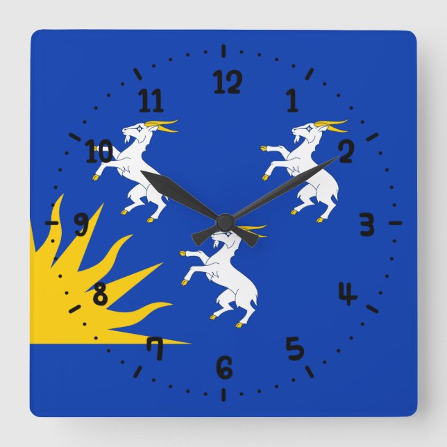 Drapeau du Merionethshire Carré Horloge murale (Recto)