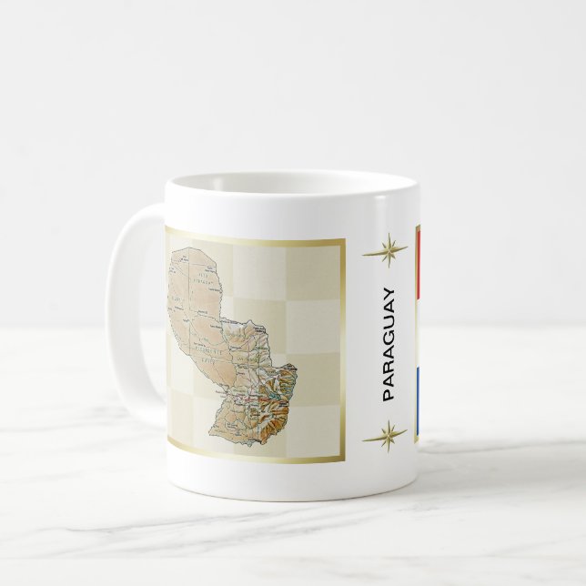 Drapeau du Paraguay + Tasse de carte (Devant gauche)