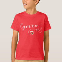 Drapeau Du Pays De Galles De Cymru En T-shirt Coeu