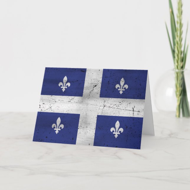Drapeau du Québec style grunge érodé Karte (Vorderseite)