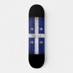 Drapeau du Québec style grunge érodé Skateboard