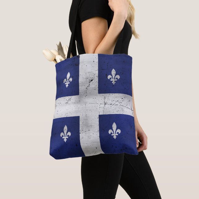Drapeau du Québec style grunge érodé Tasche (Von Nahem)