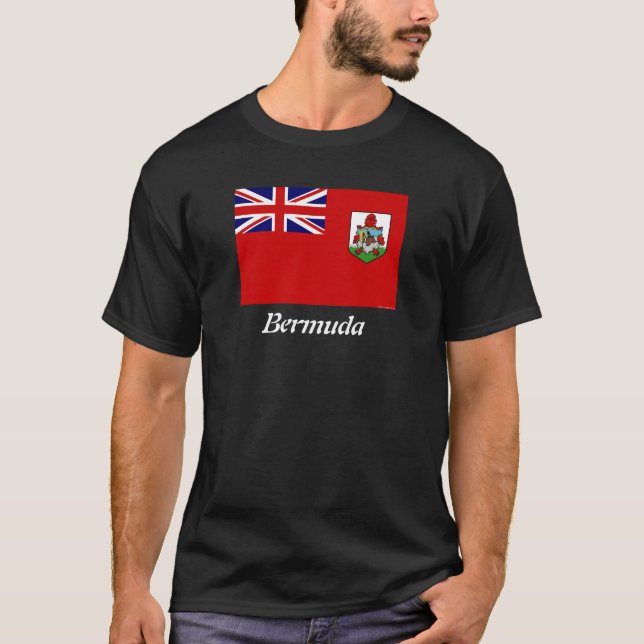 Drapeau du T-shirt foncé des hommes des Bermudes (Devant)
