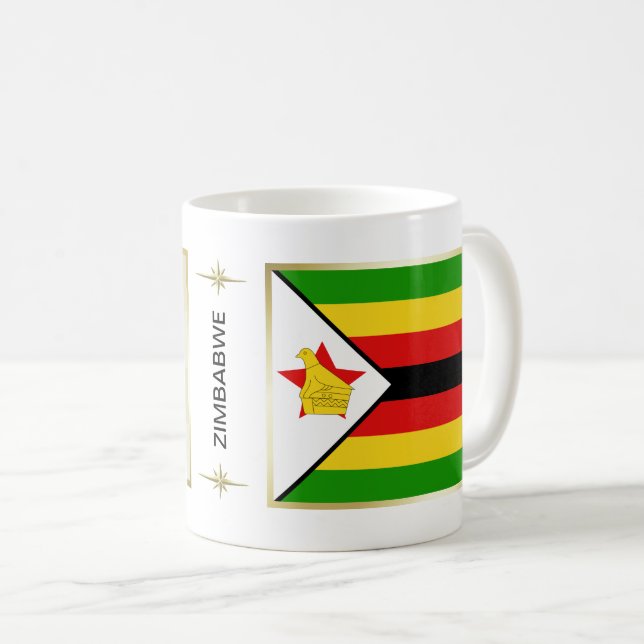 Drapeau du Zimbabwe + Tasse de carte (Devant droit)