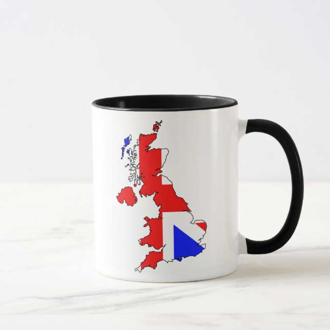 Drapeau d'Union Jack sur la tasse britannique de (Droite)