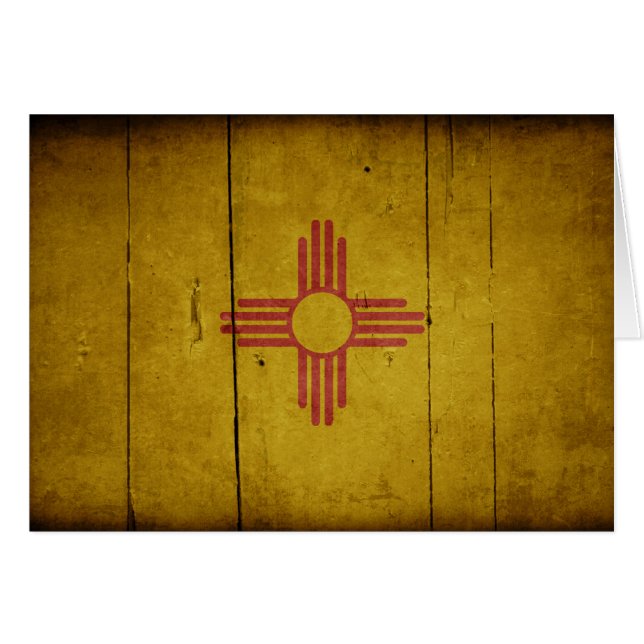 Drapeau en bois rocailleux du Nouveau Mexique (Devant Horizontal)