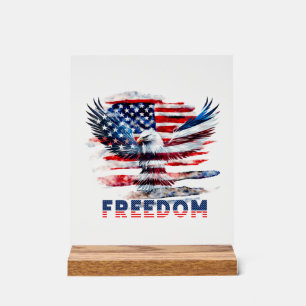 Drapeau et aigle des Etats-Unis.Liberté.