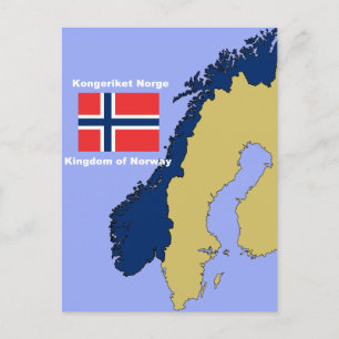 Drapeau et carte de la Norvège