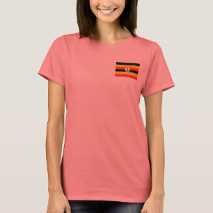 Drapeau et carte de l'Ouganda T-shirt