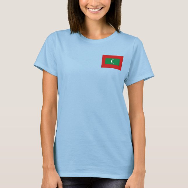 Drapeau et carte des Maldives T-shirt (Devant)
