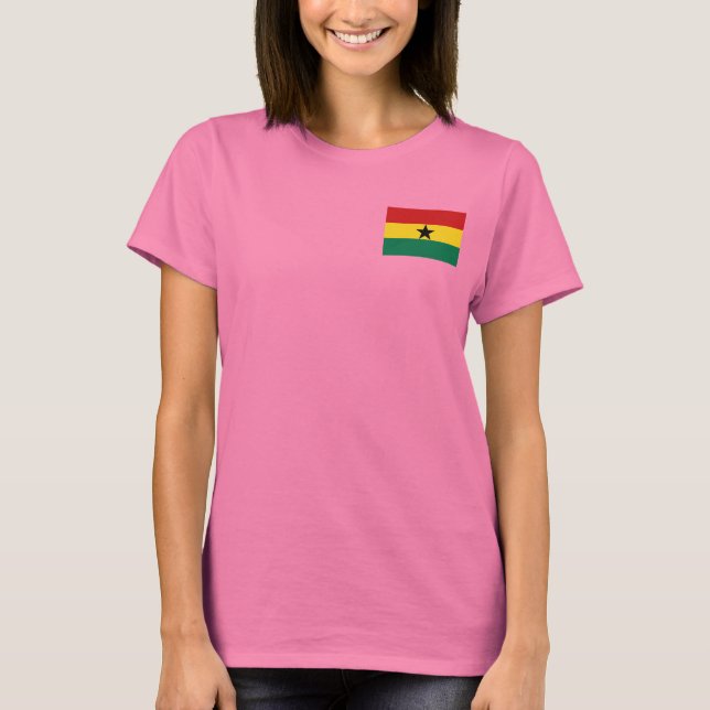 Drapeau et carte du Ghana T-Shirt (Devant)