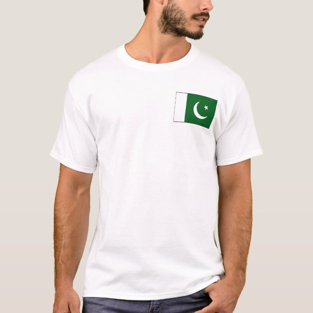 Drapeau et carte du Pakistan T-shirt (Devant)