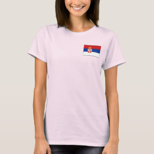 Drapeau et carte serbe T-shirt