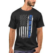 Drapeau et chien drôles de T-shirt de papa du