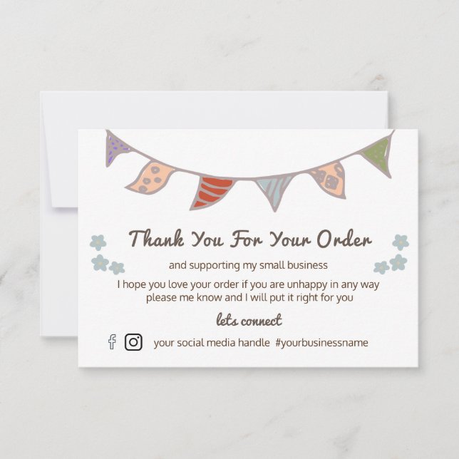 Drapeau Et Fleurs Merci Pour Votre Commande (Devant)