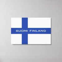 Drapeau finlandais toile enveloppée personnalisée