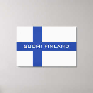 Drapeau finlandais toile enveloppée personnalisée