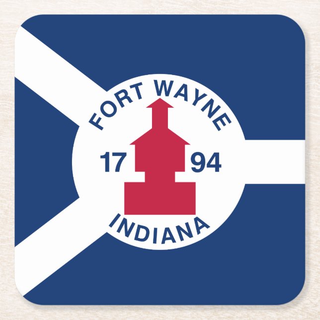 Drapeau Fort Wayne, Indiana Carré Dessous de verre (Devant)