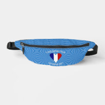 Drapeau français cœur fond bleu personnalisé