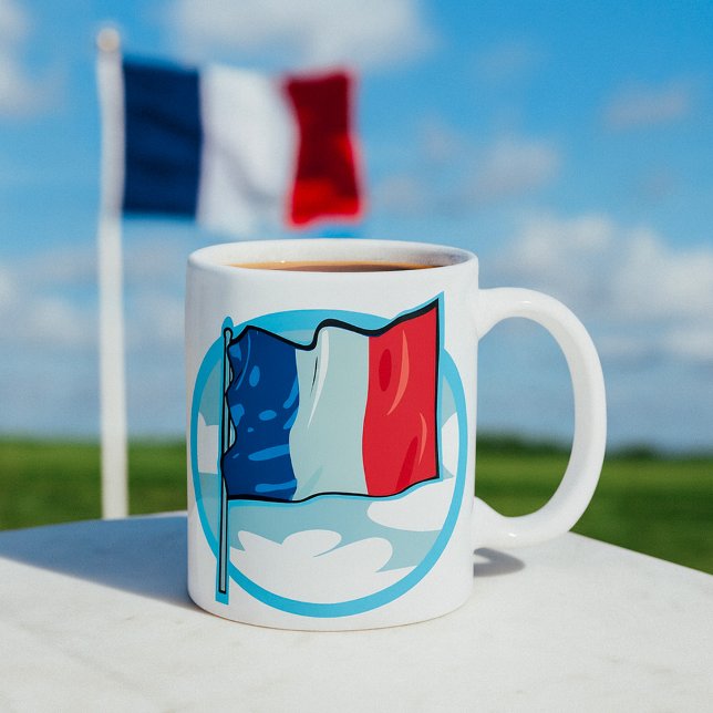 Drapeau Français Rouge Blanc Bleu Café Mug (Créateur téléchargé)