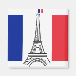 Drapeau français Tour Eiffel Paris Magnet