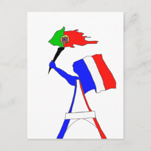 DRAPEAU FRANCE PORTUGAL.png Postkarte