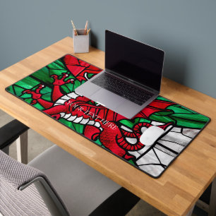 Drapeau gallois avec Dragon rouge