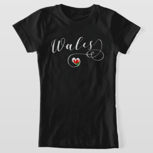 Drapeau Gallois En Coeur, T-shirt Gallois