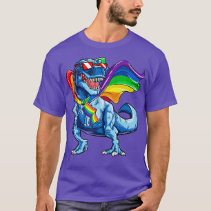Drapeau Gay pride Dinosaure LGBT T-shirt Lesbienne