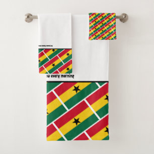 DRAPEAU GHANA Écriture Customisée BLANC Ghanéen