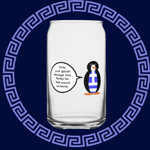 Drapeau grec Ms Penguin personnalisé parlant