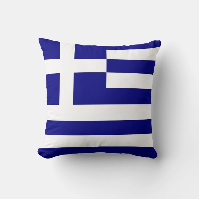 Drapeau grec sur le Coussin américain MoJo (Recto)