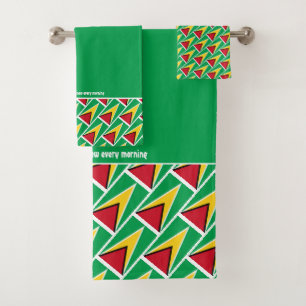DRAPEAU GUYANAIS Écriture personnalisée VERT