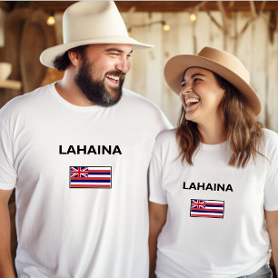 Drapeau hawaïen Lahaina USA T-shirt couleur claire
