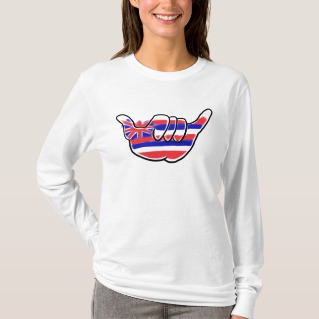 Drapeau hawaïen shaka signe dames sweat - shirt à  (Devant)
