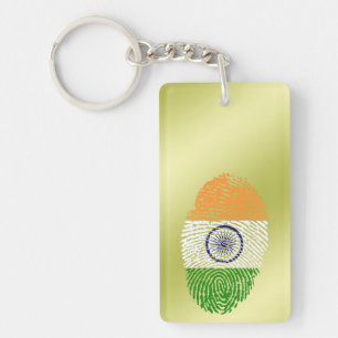 Drapeau indien d'empreinte digitale de contact