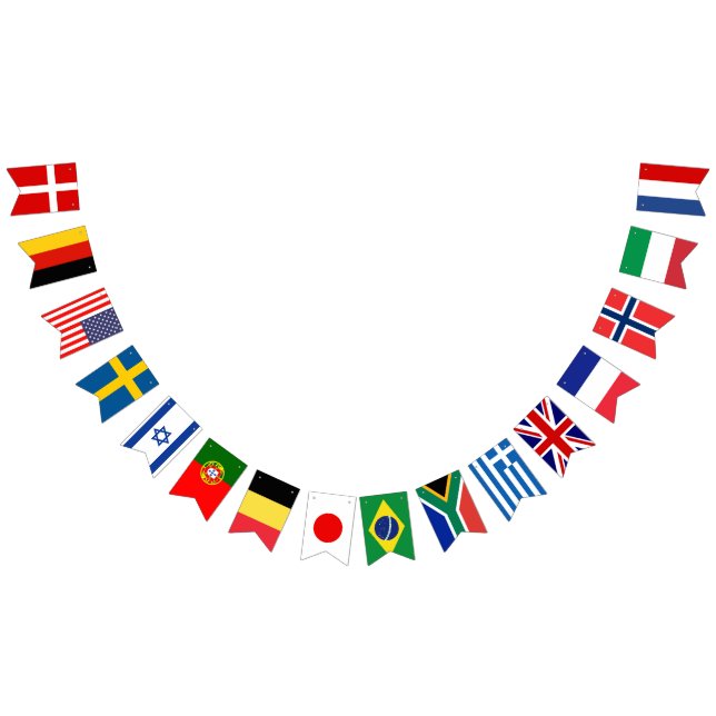 Drapeau international de grenaille sur une corde (Tout)