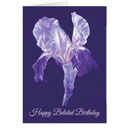 Drapeau Iris fleurie art violet tardif anniversair