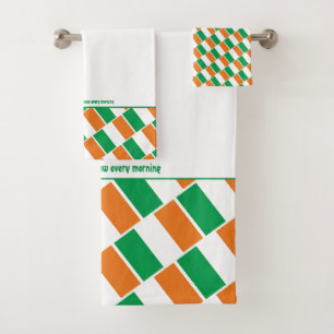 DRAPEAU IRLANDE Écriture personnalisée BLANC