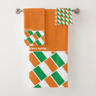 DRAPEAU IRLANDE Écriture personnalisée ORANGE
