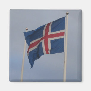 Drapeau islandais - Magnet Carré