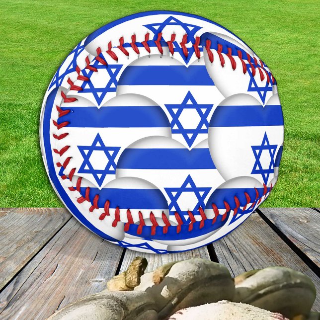 Drapeau Israélien, Coeurs - Balles de baseball, Ai (Créateur téléchargé)