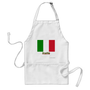 Drapeau Italie Avec le Nom en français Schürze