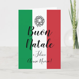 Drapeau italien carte de voeux de Noël   Buon Nata